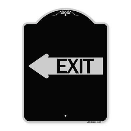 Signmission Exit With Left Arrow Heavy-Gauge Aluminum Architectural Sign, 24" H, 18" L, BS-1824-24607 A-DES-BS-1824-24607